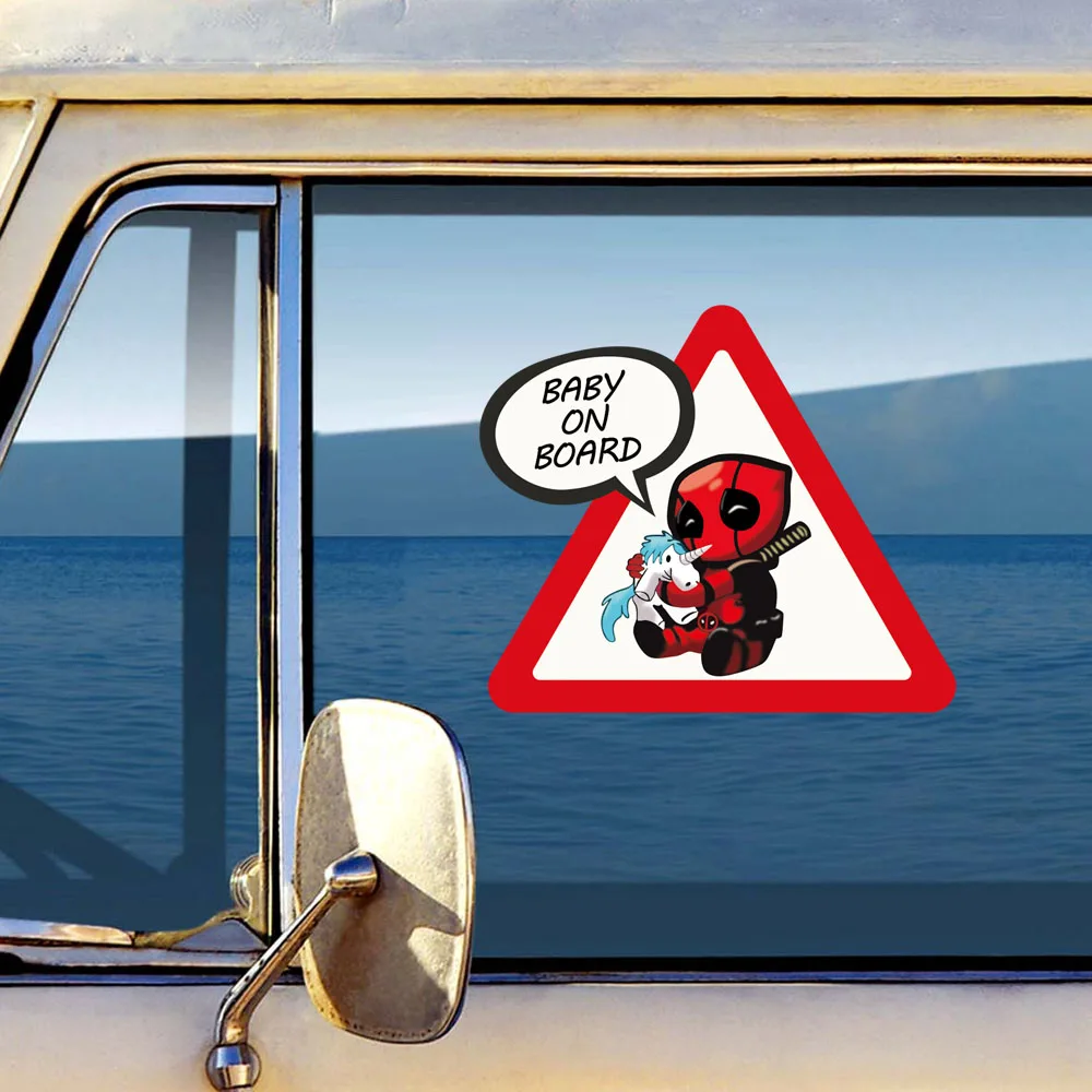  Removable Baby on Board Car Sticker Creative cute Color Super Hero Waterproof Sticker for car  funny Tail Warning Sign Decal (1)