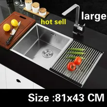 Бытовая кухонная ручная раковина двойной паз сделать блюда vogue 304 нержавеющая сталь Горячая 81x43 см