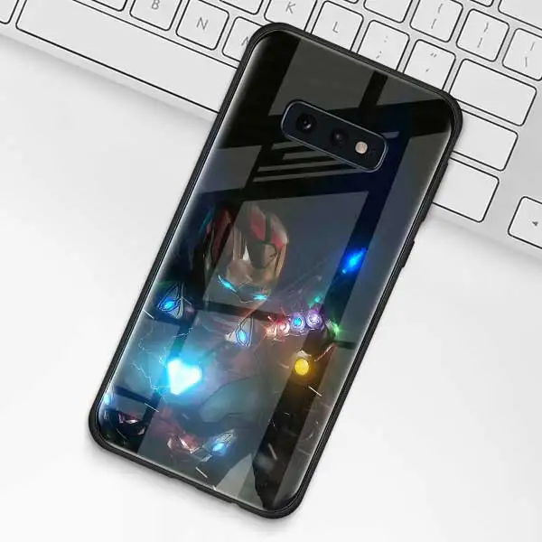 Чехол из закаленного стекла с изображением Железного человека Марвел Мстителей для samsung Galaxy S10 S10e S9 S8 S10 Plus Note 9 A50 A30 - Цвет: 007