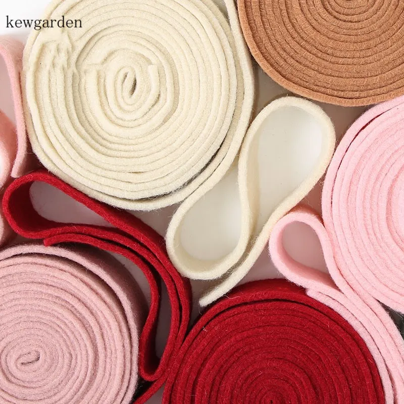 Kewgarden 50MM 2" Wool Felt Ribbons DIY Bowknot Flower Ribbon Handmade