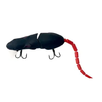

8.5cm Artificial Bait False Mouse Shape Multi Joint Casting Lure Fishing Accessories With 2 Treble Hooks New