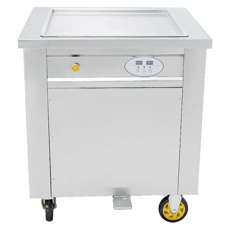 Free shipping cheap commercial single square pan frying or fry or fried roller ice cream rolled