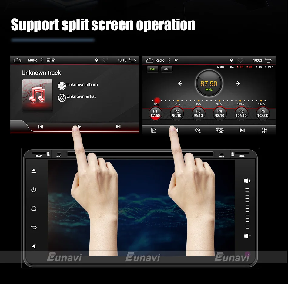 Top Eunavi 2 Din Android 8.1 Car DVD Player Radio Stereo GPS Navigation For Toyota Hilux Vios Old Camry Rav4 Prado 2003-2008 wifi bt 16