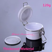 10 шт./лот белые пустые пластиковые банки 120 г, ПЭТ круглые проволочные сосуды для хранения w/шарнирные крышки 4 унций герметичное уплотнение горшок для маска с минералами грязи