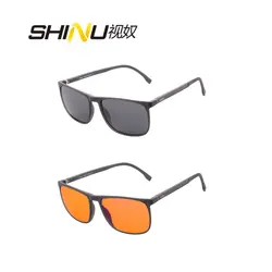 Шину бренд солнцезащитных очков Для женщин Для Мужчин Поляризованные солнцезащитные очки Анти Blue Ray оранжевые линзы компьютерные очки игр