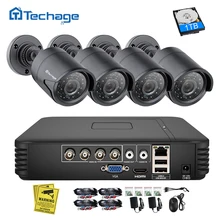 Techage 4CH 1080N AHD DVR CCTV система безопасности 1080 P 2.0MP ИК ночного видения комнатная наружная камера видео набор для наблюдения DIY Kit