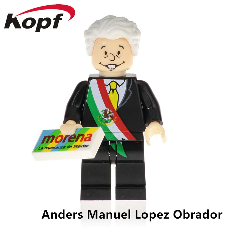 

President Of Mexico Lopez Obrador Donald J. Trump Hillary Clinton Figure Building Blocks Bricks Toys Compatible With Lego