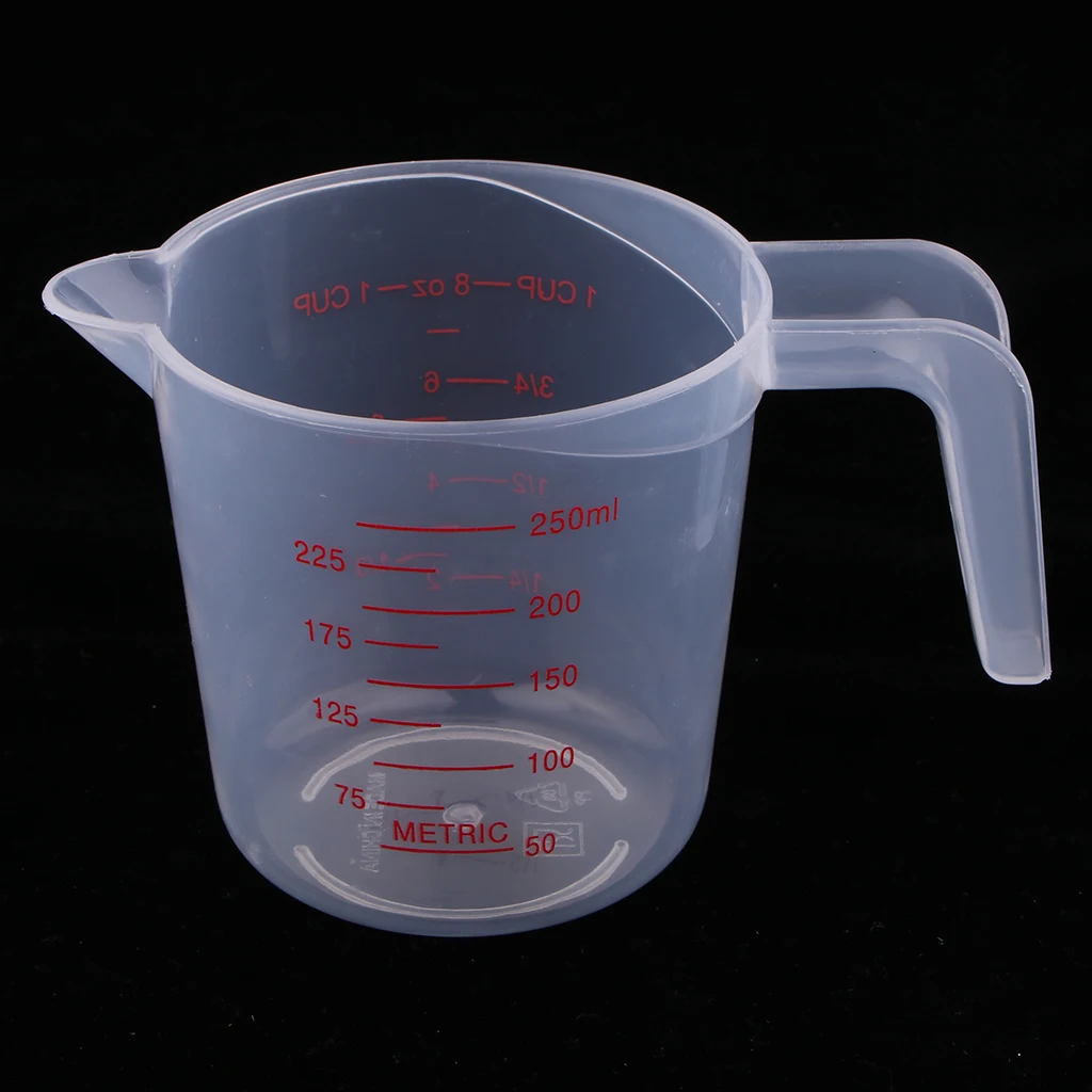 3pcs 250/500/1000ml Transparent Plastic Measuring Cup Jugs Kitchen Baking Container with Scale for Flour Sugar Water Measure