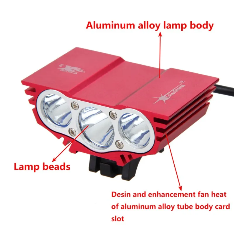 Best USB 10000LM LED Bike Headlamps3XT6  LED Bike Light  Front Handlebar Torch +Rechargeable 4x18650 Battery+Charger 15