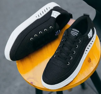 Для мужчин парусиновая обувь для chaussure homme Осень Зима теплые дышащая мужская обувь модные кроссовки человек прогулочная - Цвет: Черный