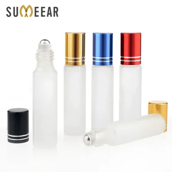 100 Pieces/Lot 10ml Mini Refillable Perfume Bottle Frosted Glass Roll On Essential Oil Vial Trave lEmpty Perfume Sample Bottle 1g 99 9% zirconium metal piece s in glass vial element 40 sample