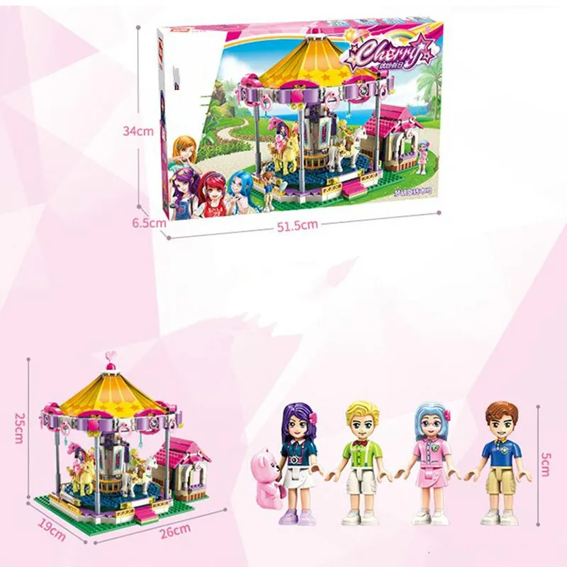 ENLIGHTEN-Girls-City-Friends-Princess-Fantasy-Carousel-Colorful-Holidays-Building-Blocks-Sets-Kids-Toys-Compatible-Legoings (4)