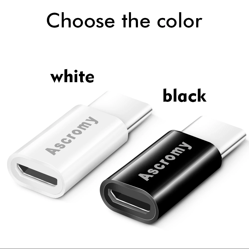 Ascromy USB C to Micro USB OTG Cable Type C Converter Adapter for Macbook Samsung Galaxy S8 S9 Plus Huawei P20 Pro p10 P9 Type-C (5)
