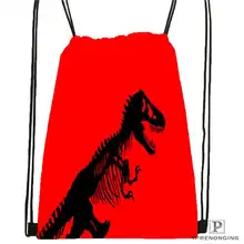 Пользовательские Юрского Парка походная сумка на шнурке милый рюкзак для детей(черная спина) 31x40 см#2018612-01-23