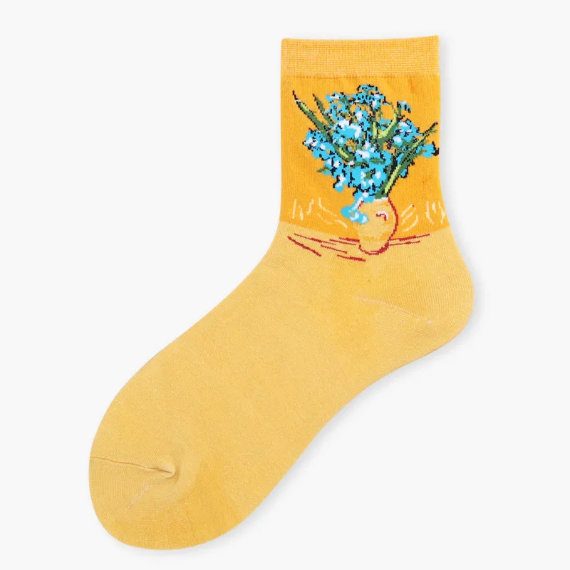 [COSPLACOOL] художественная абстрактная картина маслом Ван Гог носки персонажи Divertidos забавные носки женские Харадзюку Новое искусство Calcetines Mujer - Цвет: 1
