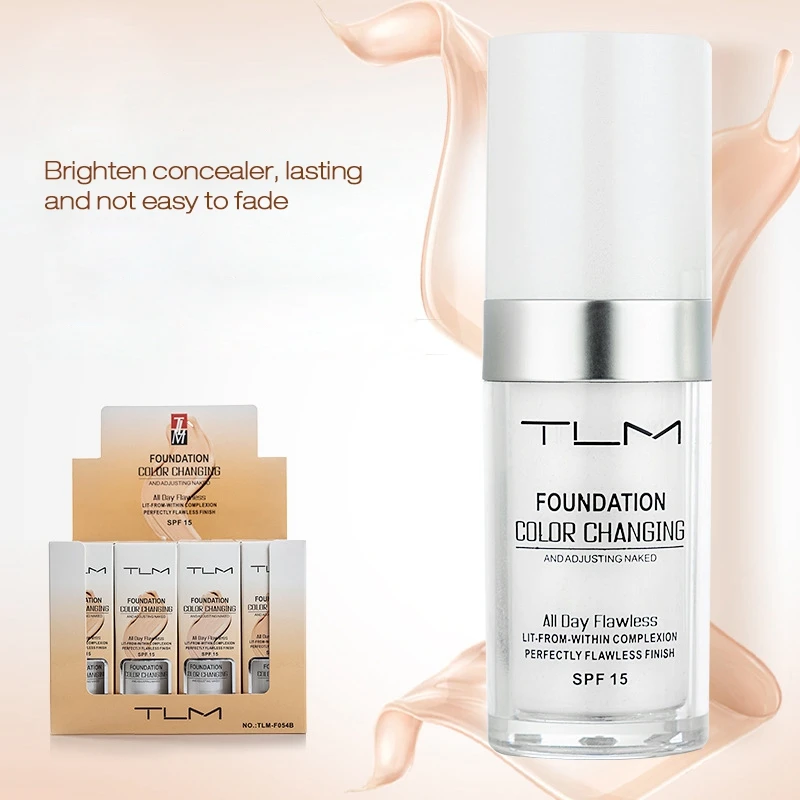 

TLM 30ML Liquid Foundation Color Changing Cream Makeup Portable Concealer Lasting Oil Control Face Primer Korea Cosmetics