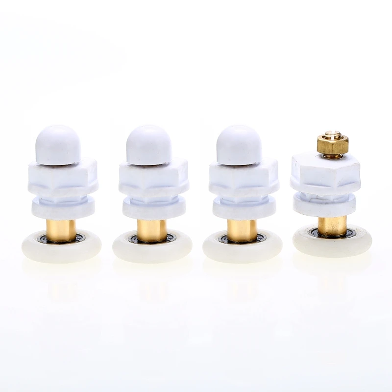 

4pcs Shower Door Rollers White Bath Runners Wheels Pulleys For Door Accessories