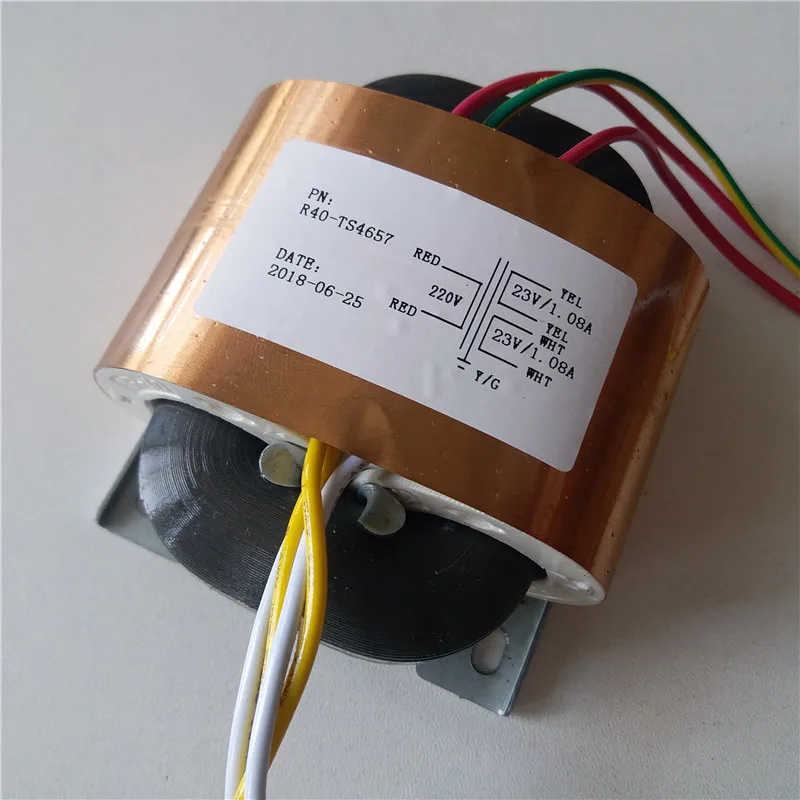 

23V 1.08A 23V 1.08A R Core Transformer 50VA R40 custom transformer 220V copper shield output for Pre-decoder Power amplifier
