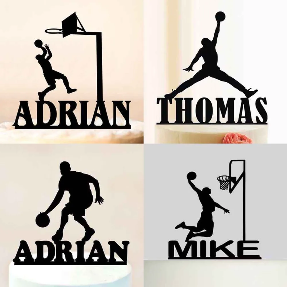 

Custom Name Basketball Cake Topper Sport Michael Jordan Cake Topper Birthday Personalized Cake Topper Boy Birthday Gift Party