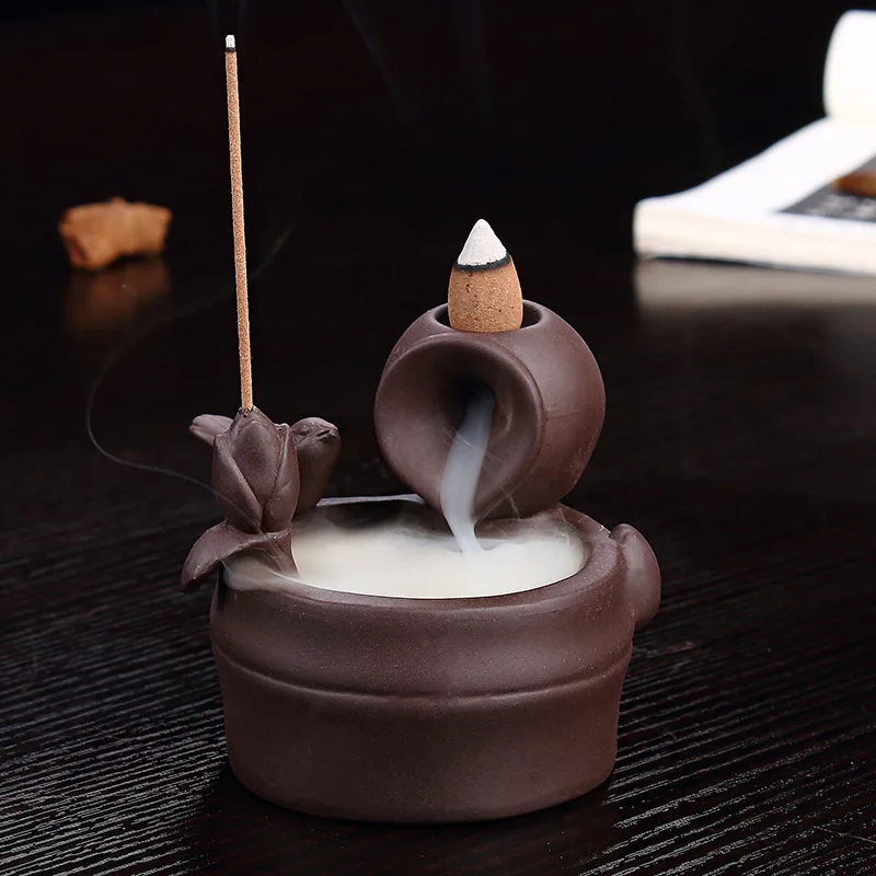 Home Decor Creative Water Vat Incense Stick Burner Bullet Blackflow