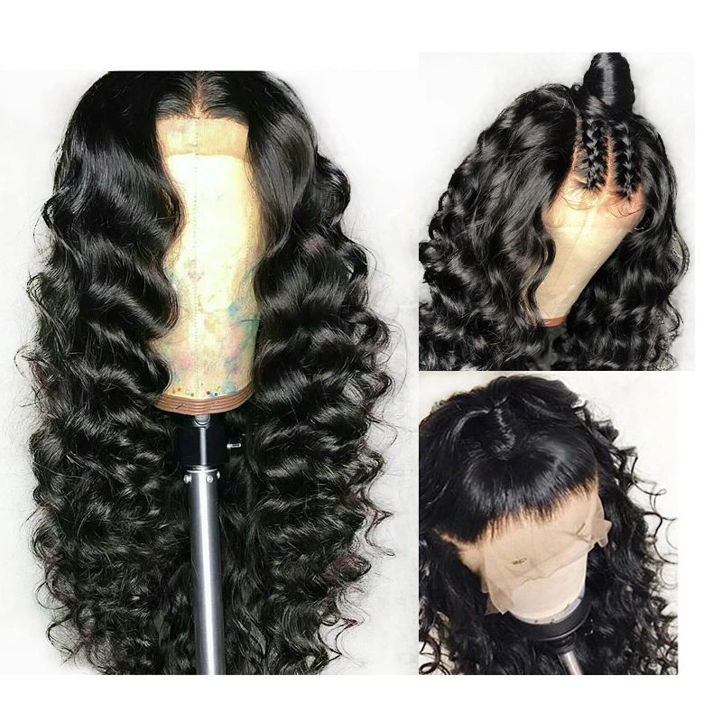 

Atina Loose Deep Wave 360 Lace Frontal Real Human Hair Wig For Black American Women Remy Brazilian Pre Plucked Bleached Knots