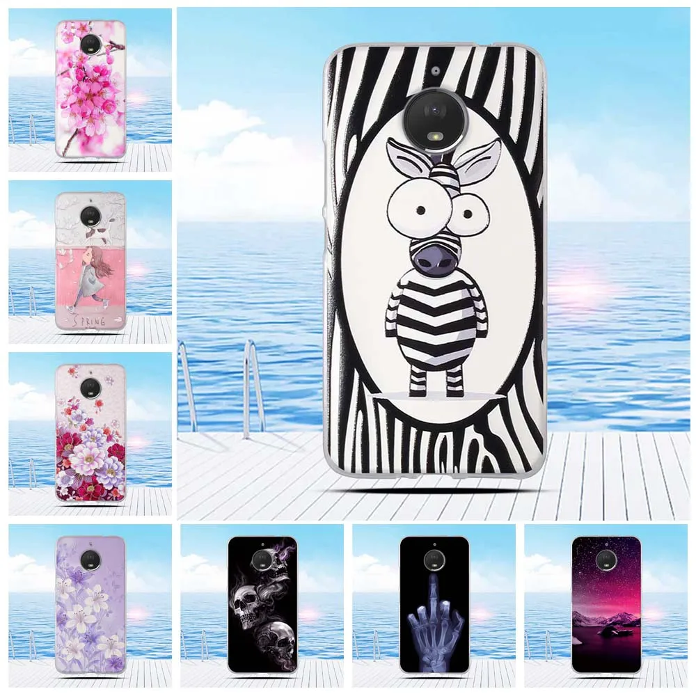 for Motorola Moto E4 Plus E (4th Gen.) Cartoon 3D Relief Printing Flower Back Cover TPU Soft Silicone Case Coque Capa Funda | Мобильные