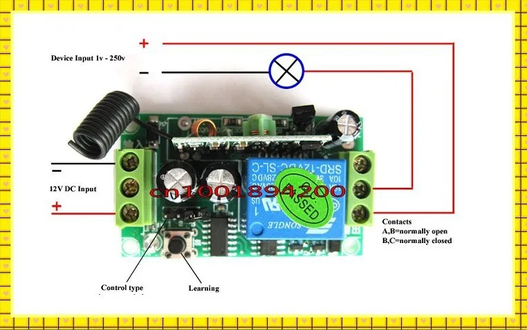 12 V 1CH RF беспроводной пульт дистанционного управления Система переключателя без защелки/самозащелкивающийся беспроводной переключатель 1 контроллер+ 2 переключателя 12V1CH 10A