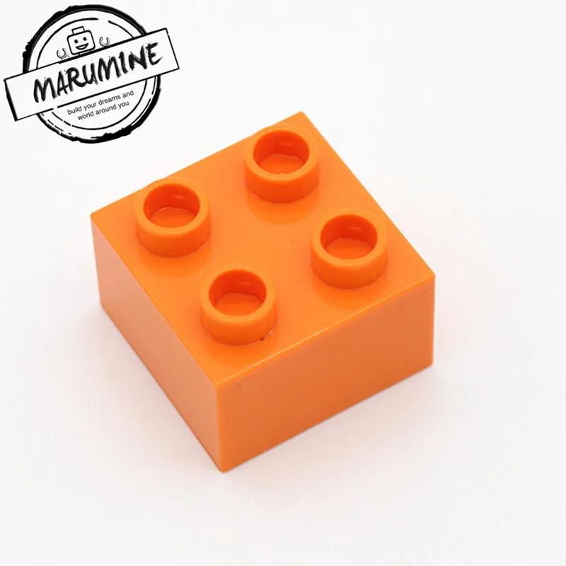 MARUMINE 2x2 Dots Duplo блок 50 шт./лот классические Строительные кирпичи объемные развивающие Technic игрушки подарок для детей - Цвет: Оранжевый