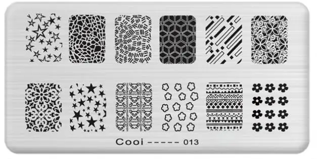 1 шт. пластины для штамповки ногтей 20 видов конструкций линии сетки череп шаблон Маникюр штамповки шаблон изображения пластины для DIY украшения ногтей Co01 - Цвет: 13