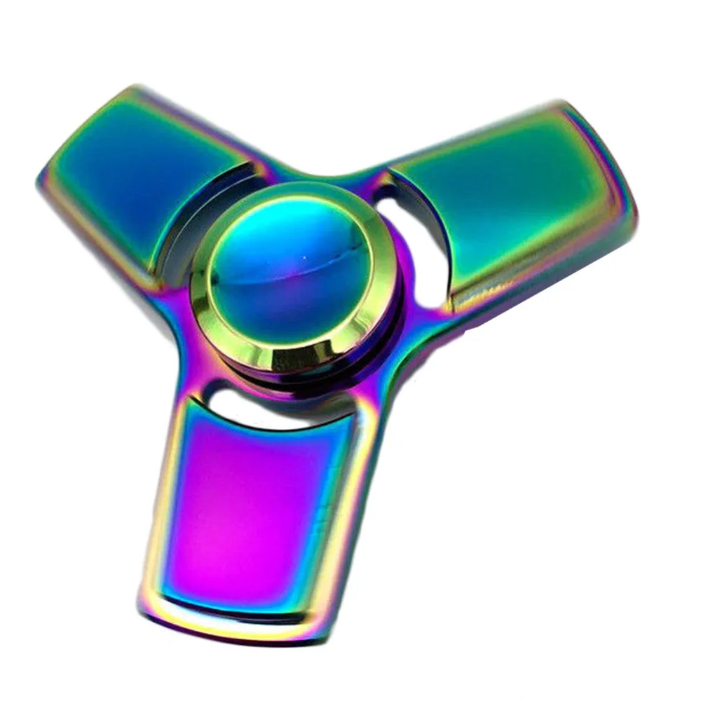

Colorful Rainbow Creative Funny Metal EDC Hand Spinner Tri-Spinner Bearing Fidget Finger Kids Adult Focus Toy