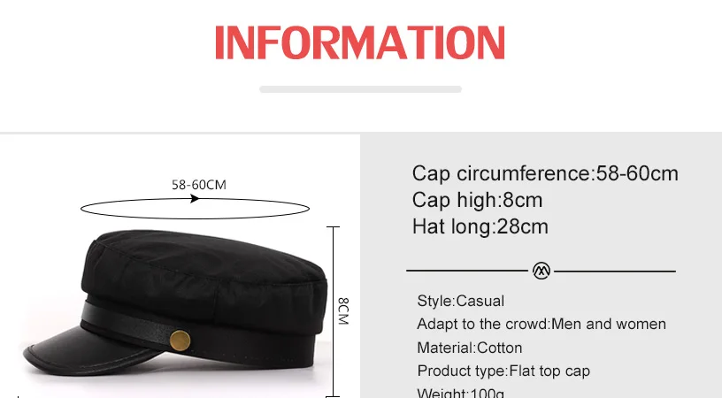 Лидер продаж, высококачественные кожаные кепки на плоской подошве для взрослых, женские модные шляпы в морском стиле, мужские уличные солнцезащитные козырьки в стиле милитари из искусственной кожи