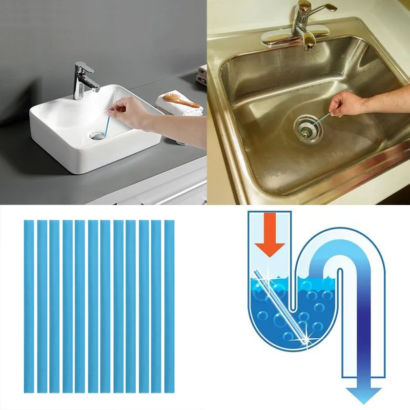 

12pcs/Pack Sani Sewer Rod Drain Cleaner Sticks Kitchen Toilet Bathtub Sewage Decontamination To Deodorant Sewer Stop Clogs tools