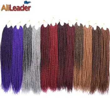 

AliLeader Crochet Twist Hair 18" T27/30/BUG Burgundy Gray Purple Ombre Natural Synthetic Crochet Braids Senegalese Twist Hair