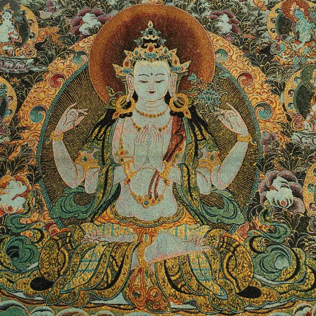 Thangka парча картина шелковая вышивка Будда золото шелковое переплетение Белая Тара