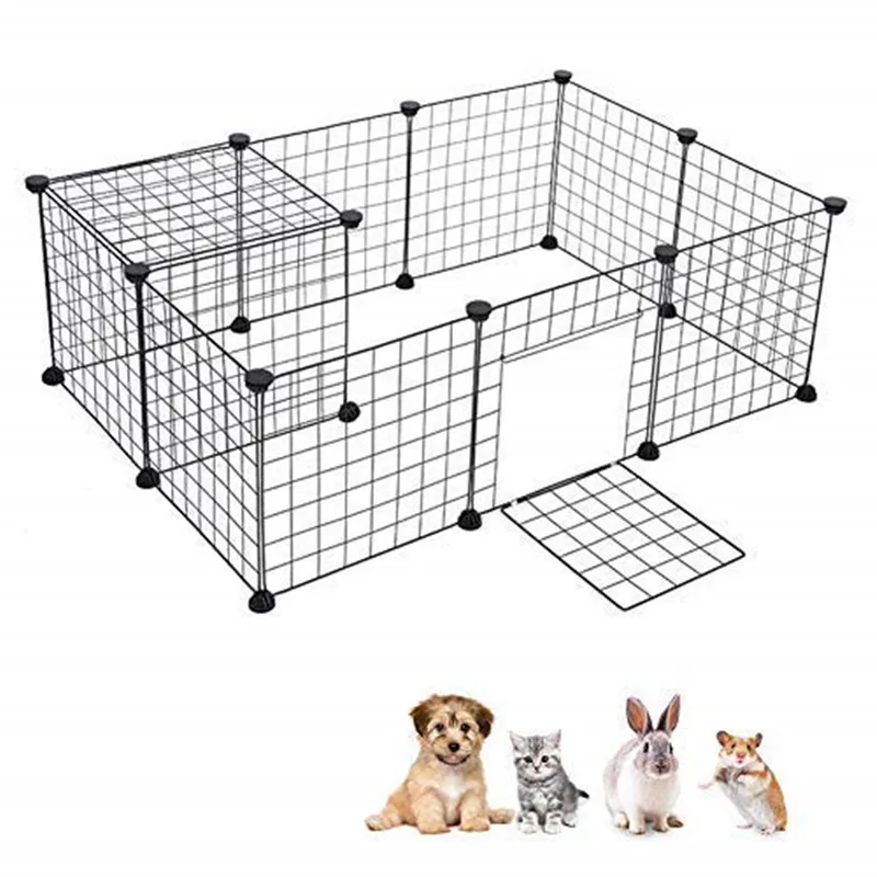 

Small Animal Cage Portable Metal Wire Yard Fence Portable Pet Playpen Animal Fence Cage Kennel Crate for Small Animals Kennel