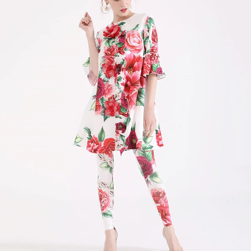 floral coat + pants 2018 autmn women