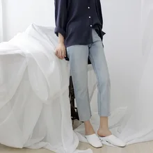 Корейские женские трусы средней посадки джинсы мыть прямые джинсы Винтаж Harajuku бойфренд джинсы штаны