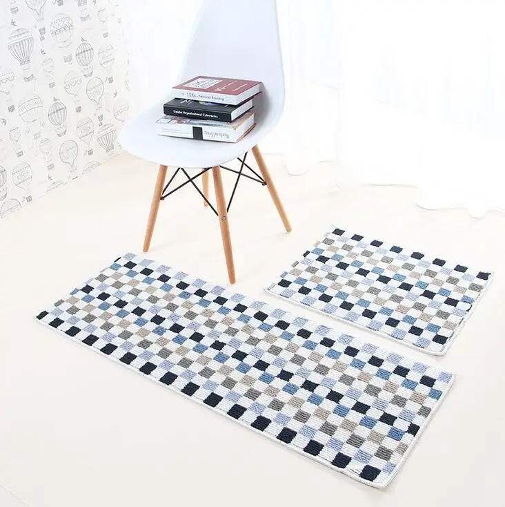 Modern Mosaic Plaid Floor Mats Living Room Bedroom Sofa Chairs Kitche