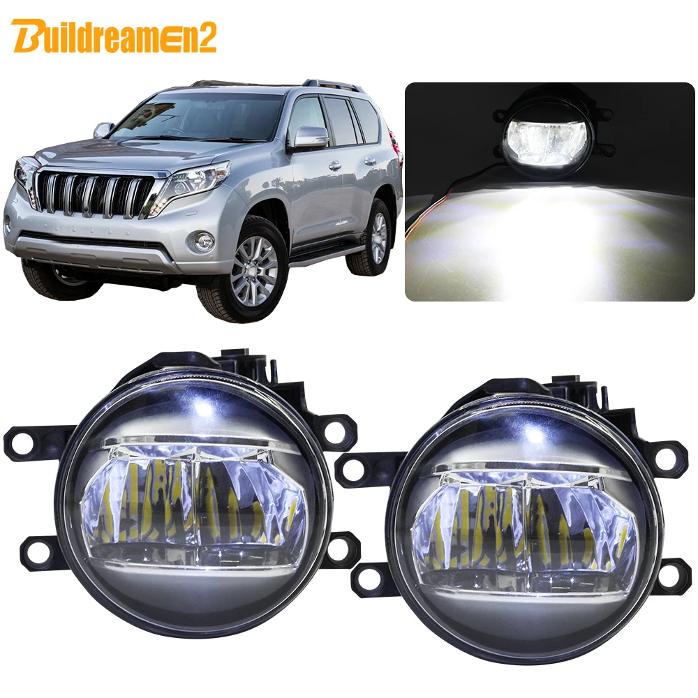 

Buildreamen2 For Toyota Land Cruiser Prado J150 2009-2013 Car 4000LM LED Fog Light Daytime Running Light DRL White 12V