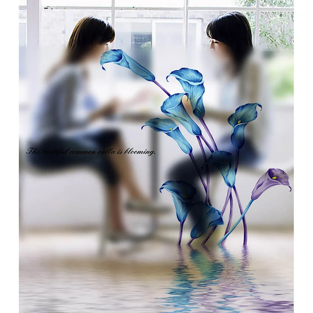 Removable Calla lily Flowers Window Sticker DIY Window Fridge Decal Vinyl Art Flower Wall Glass Sticker Home Decor