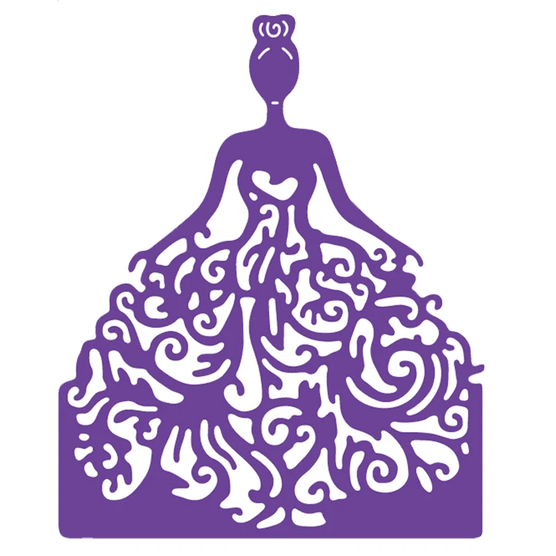 

Wedding Bride Dress Frame metal cutting dies Stencil for DIY Scrapbooking Craft Paper Card Making Decorative embossing dies 2019