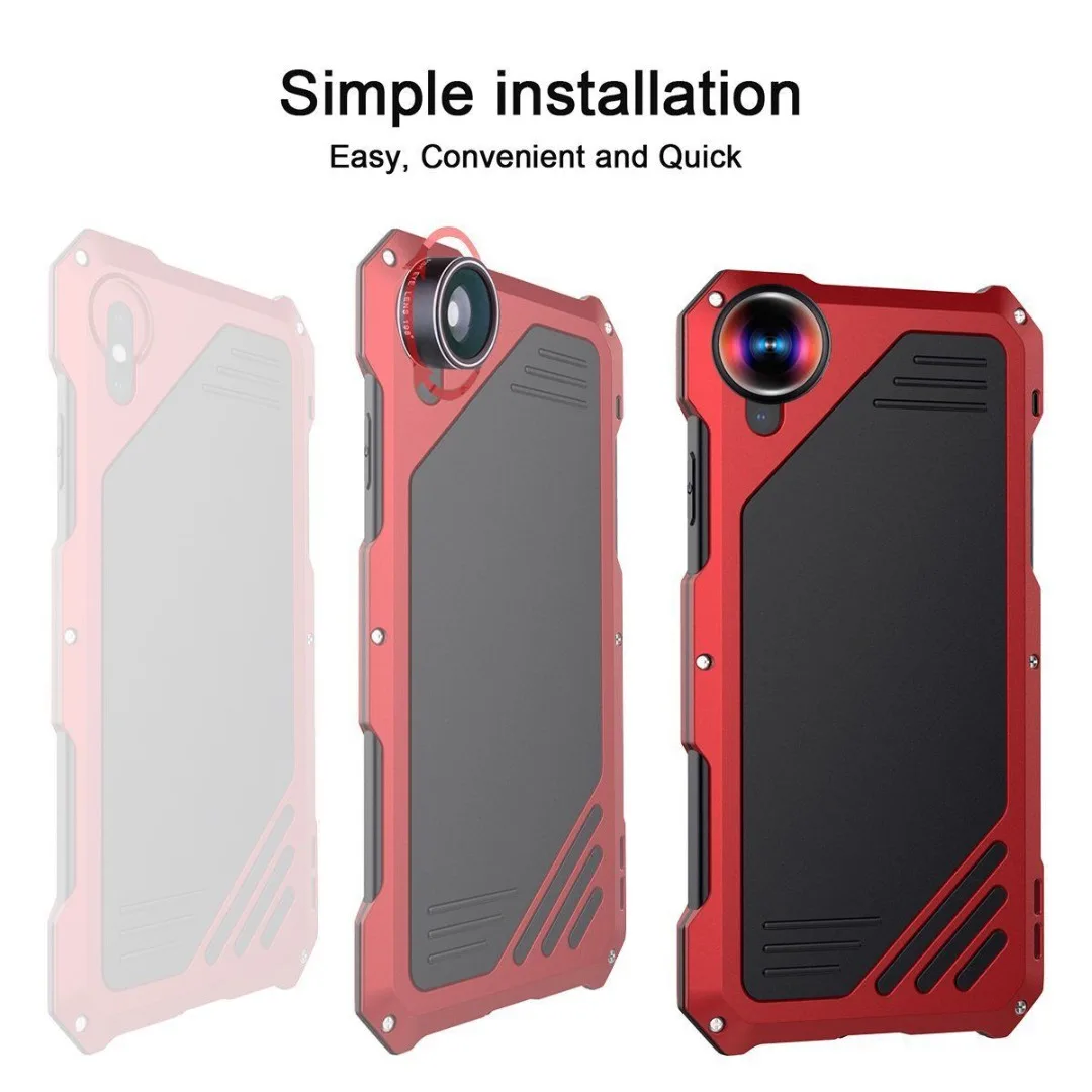 Phone Case For iPhone X XS Max XR Waterproof Shockproof Metal Case Cover+3 Camera Lens Capa For iphone 7 8 plus 6 6S plus Fundas