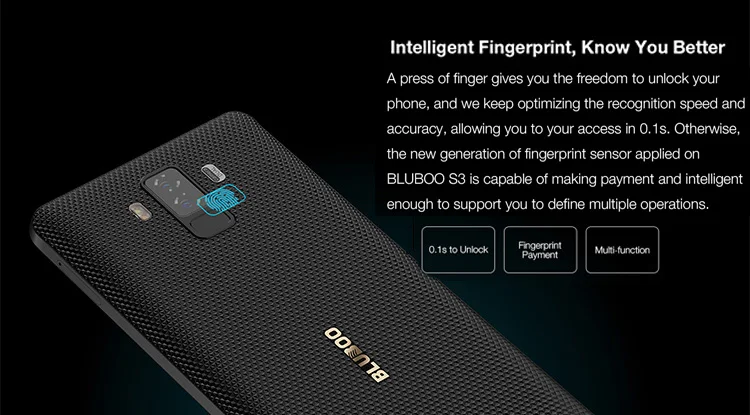 BLUBOO S3 4GB RAM 64GB ROM MTK6750T 1.5GHz Octa Core 6.0 Inch Incell Corning Gorilla Glass Sharp FHD+ Screen Dual Camera Android 7.0 4G LTE Smartphone