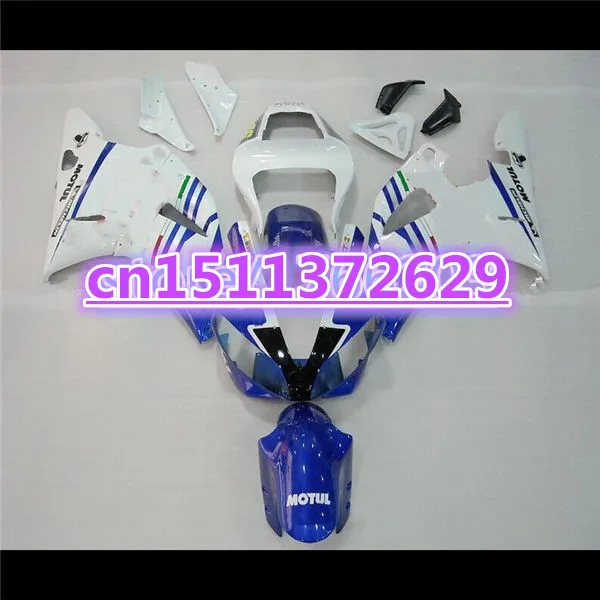 Bo Per Yzfr1 2000 2001 Blu Bianco 00-01 Yzf1000 2000 2001 R1 Yzf R1 Yzf1000 2000-2001 Abs Carenatura Set Di Plastica Kit