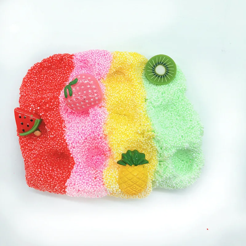4 Colors Soft Fluffy Slime Box Modeling Clay Educational Toys for Children DIY Snow Mud Slime Fruit Animal Donut Accessories Kit