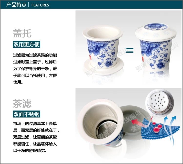 Черная чайная пена стеклянная керамическая чашка с емкостью для заврки чая для бинаурального синего Путешествия Чайный набор кунг-фу