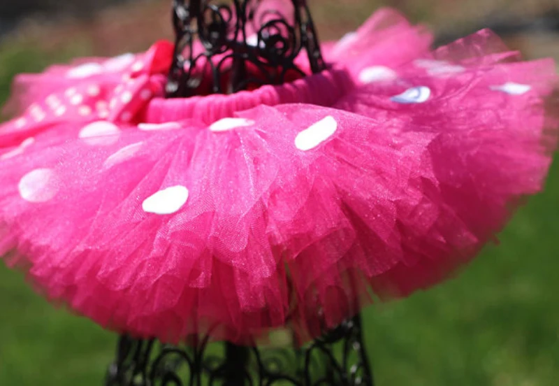 Pink Polka Dot Minnie Tutu, Minnie Mouse Birthday Tutu, Girls Tutu, Party Tutu, Toddler Tutu, Infant Tutu3