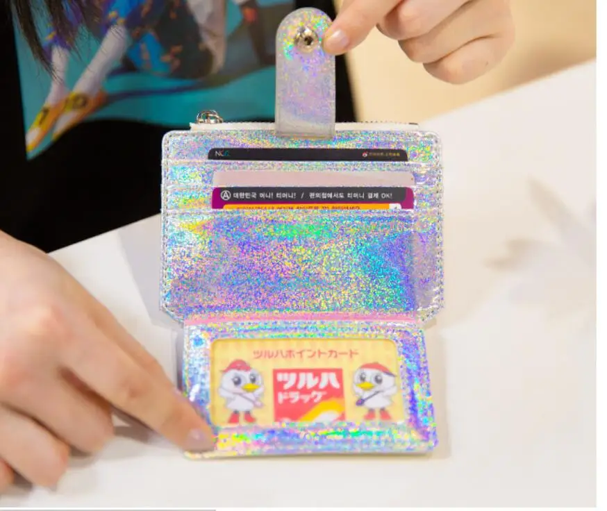 Card Holder Babysbreath Laser Shining Card Bag Girls Driver's License Bag Heart Hasp ID Credit Card