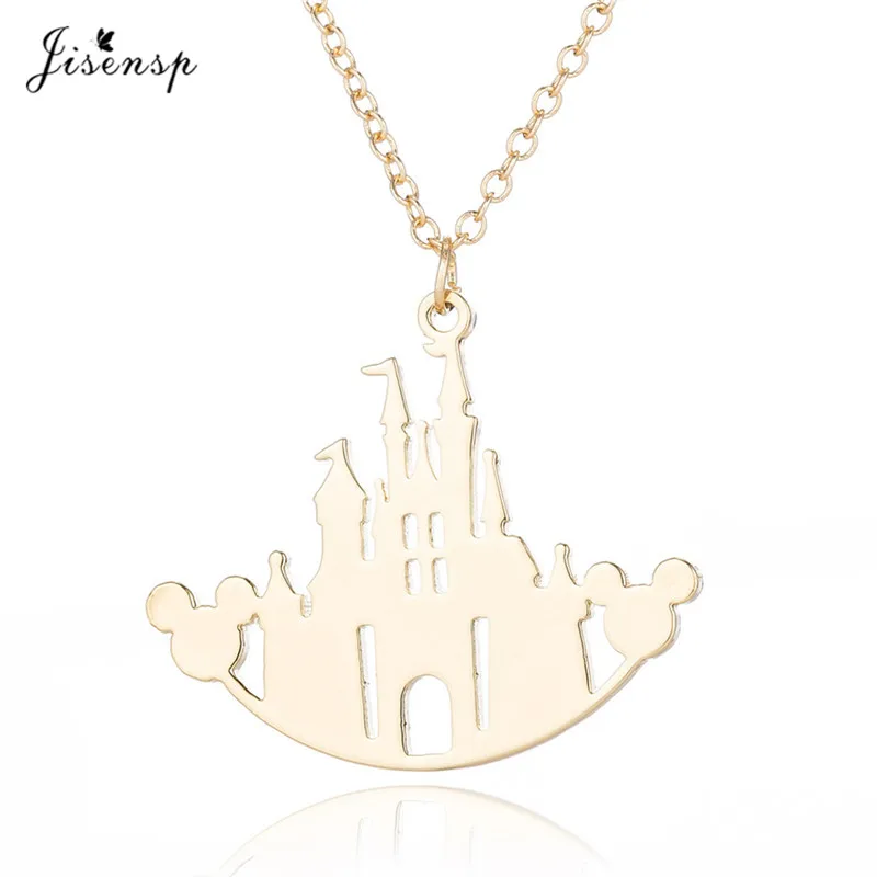 Jisensp Bijoux модное головное ожерелье Микки милые длинные цепи замок ожерелья, подвески женские массивные ювелирные изделия детские подарки - Окраска металла: XL512G