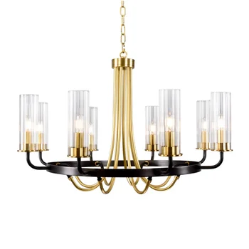 

London Design Chandelier in Brass / Glass Shade